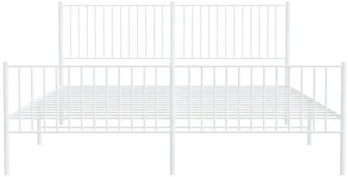 Białe metalowe łóżko 200x200 cm - Fiver