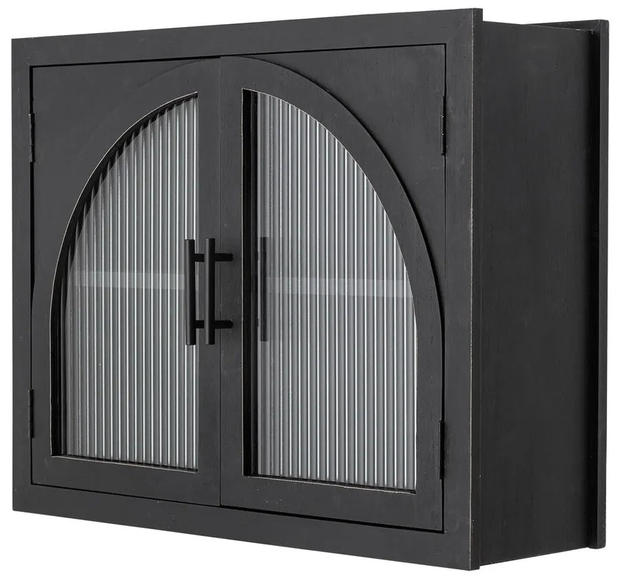 Czarna witryna z litego drewna jodłowego wisząca 62x49x23 cm Lario – Bloomingville