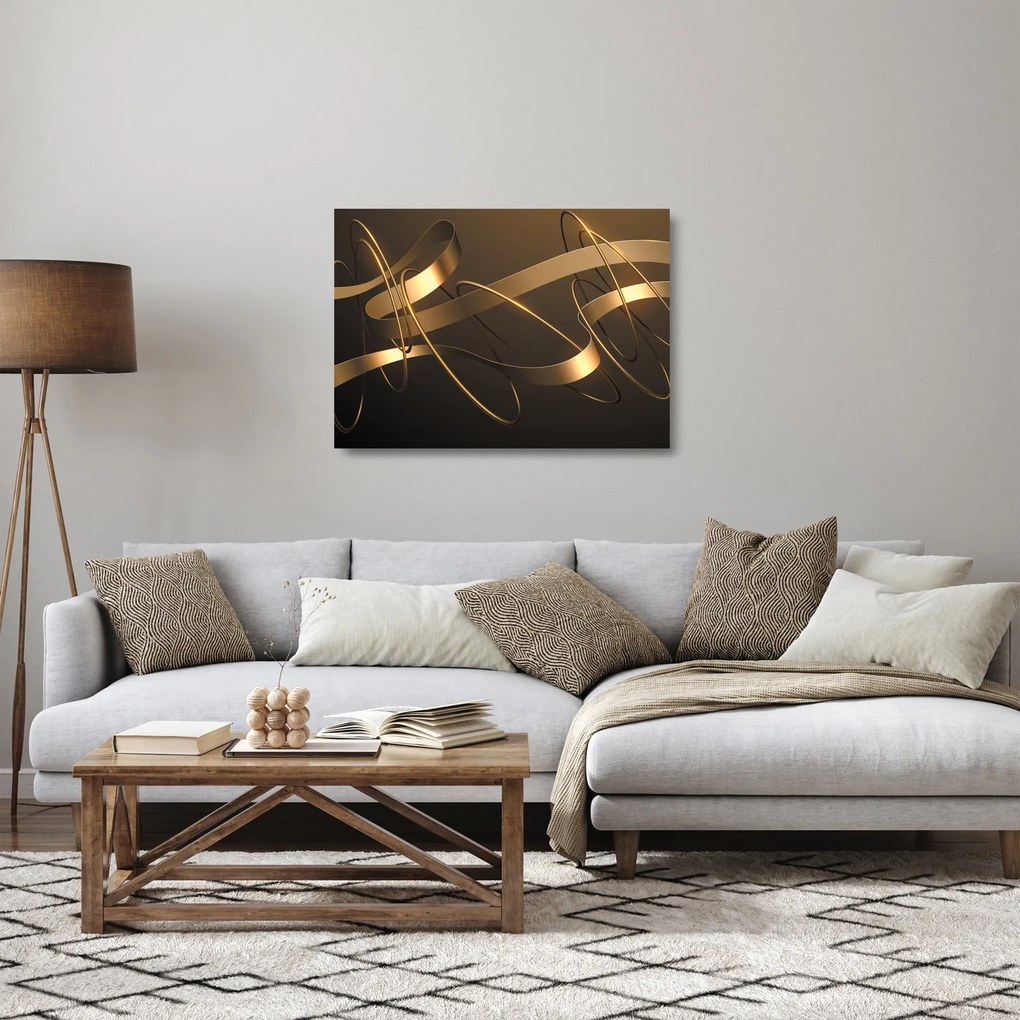 Obraz na szkle - Brązowe wstążki (70x50 cm)