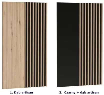 Czarny panel ścienny z lamelami F4-B26