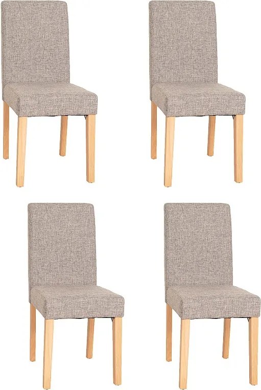 Krzesło do jadalni Littau (zestaw 4 sztuk),  tekstylny, szary, jasne nogi