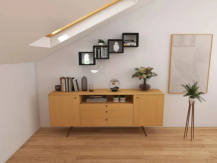 Czarna wisząca półka w stylu loft - Megi