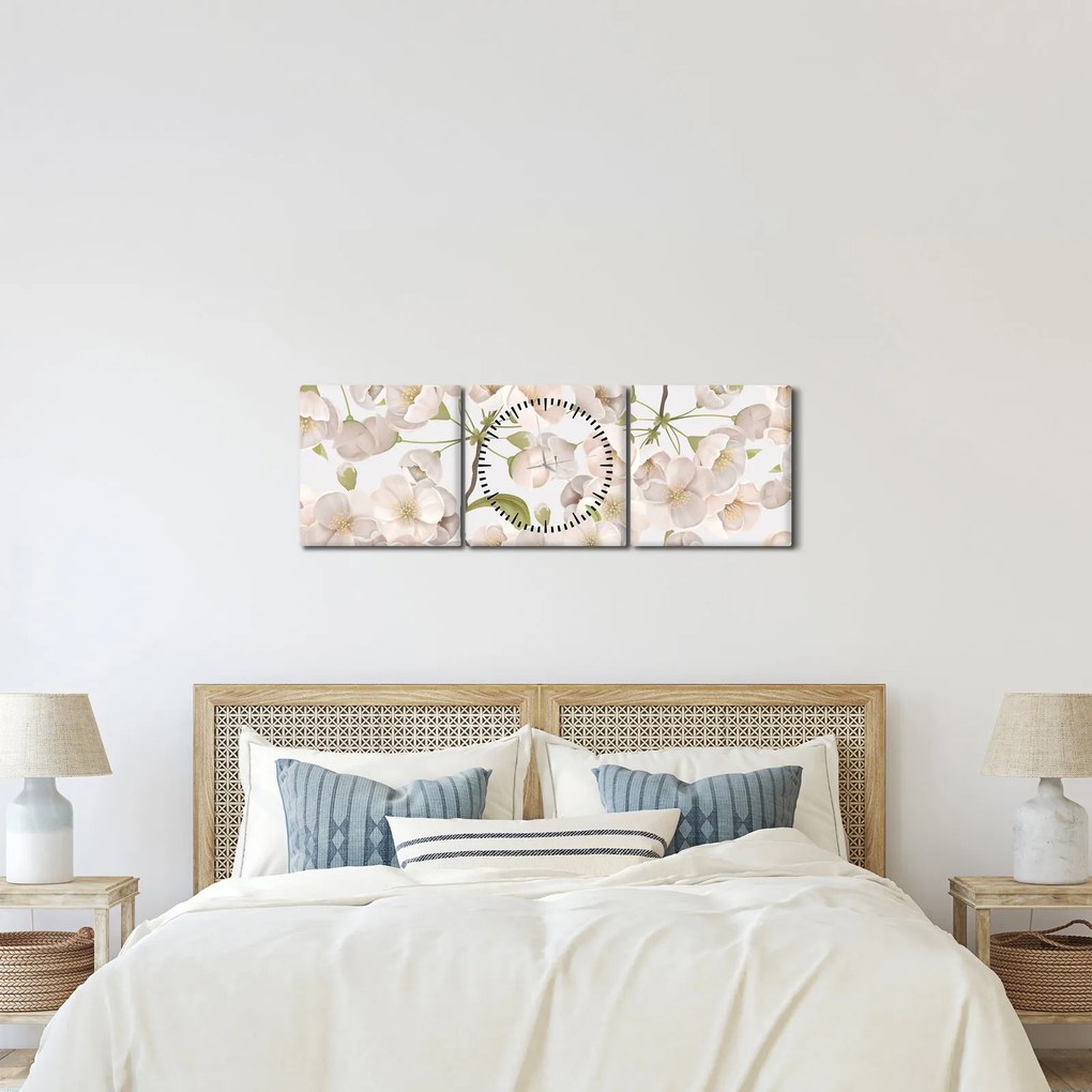 Obraz - Rozkwitaj z wdziękiem N⁰1 (z zegarem) (90x30 cm)