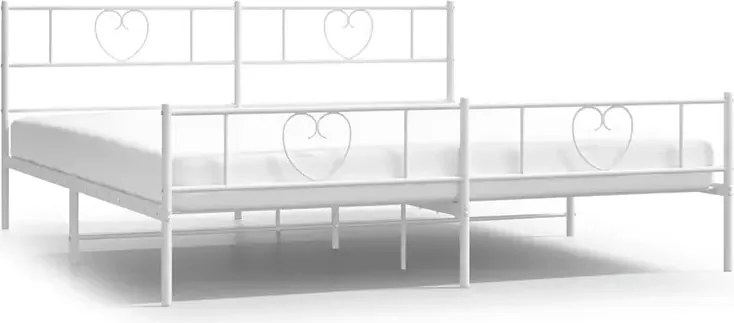 Białe metalowe łóżko małżeńskie 180x200 cm - Veligo
