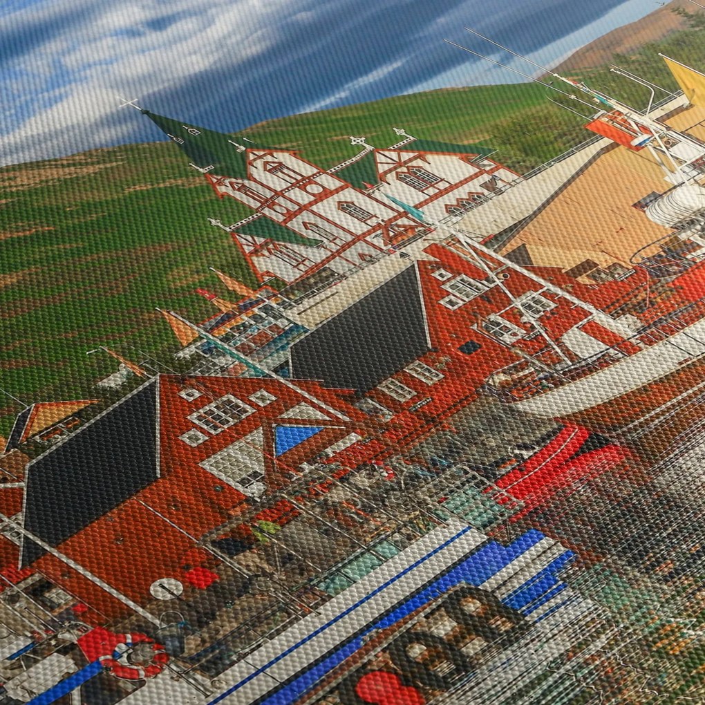 Obraz - Húsavík (z zegarem) (90x30 cm)