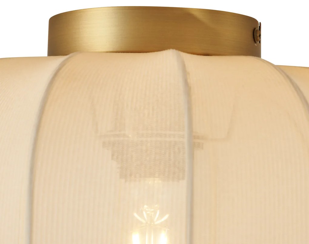 Lampa sufitowa Japandi złota z beżowym kloszem - PluniJapandi Oswietlenie wewnetrzne