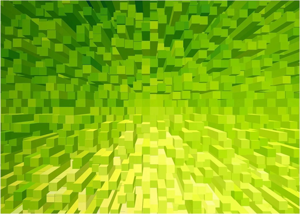 Obraz żółto-zielonych kostek (70x50 cm)