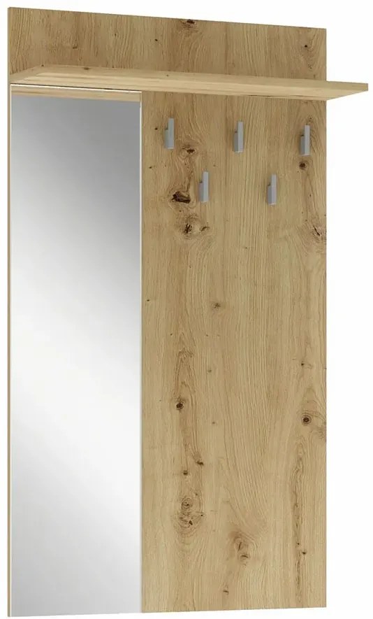 Ścienny wieszak z lustrem dąb artisan M0-N34