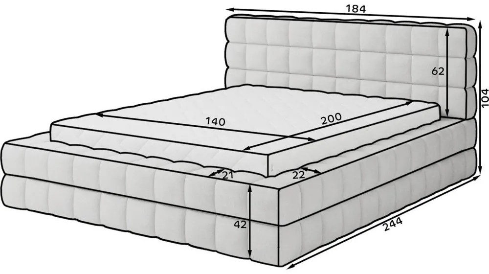 Ciemnozielone tapicerowane łóżko dwuosobowe ze schowkiem ze stelażem 140x200 cm Dizzle – ELTAP
