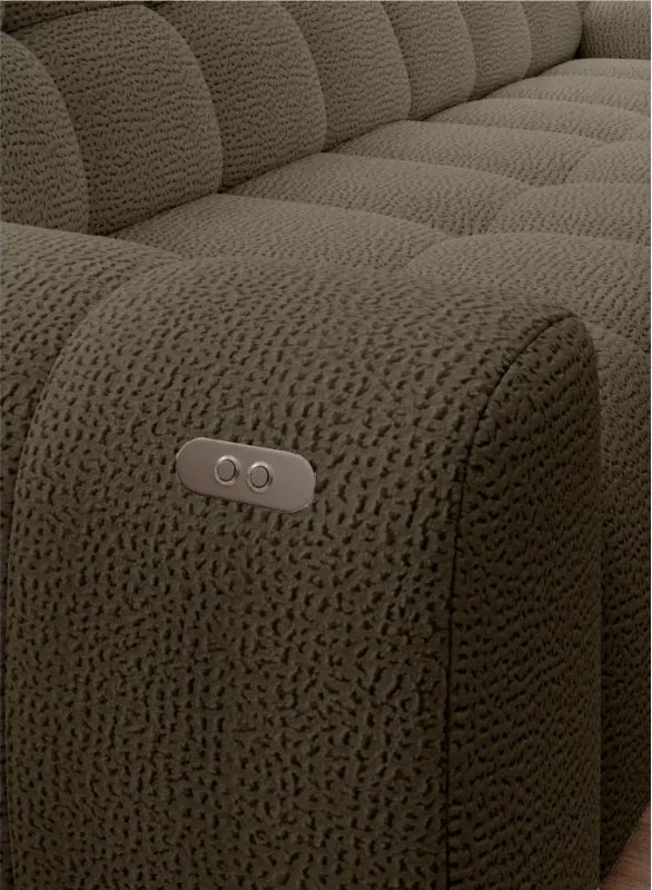 Narożnik COCOON S w układzie L z elektryczną regulacją siedziska Prawostronny w tkaninie JAGUAR 08