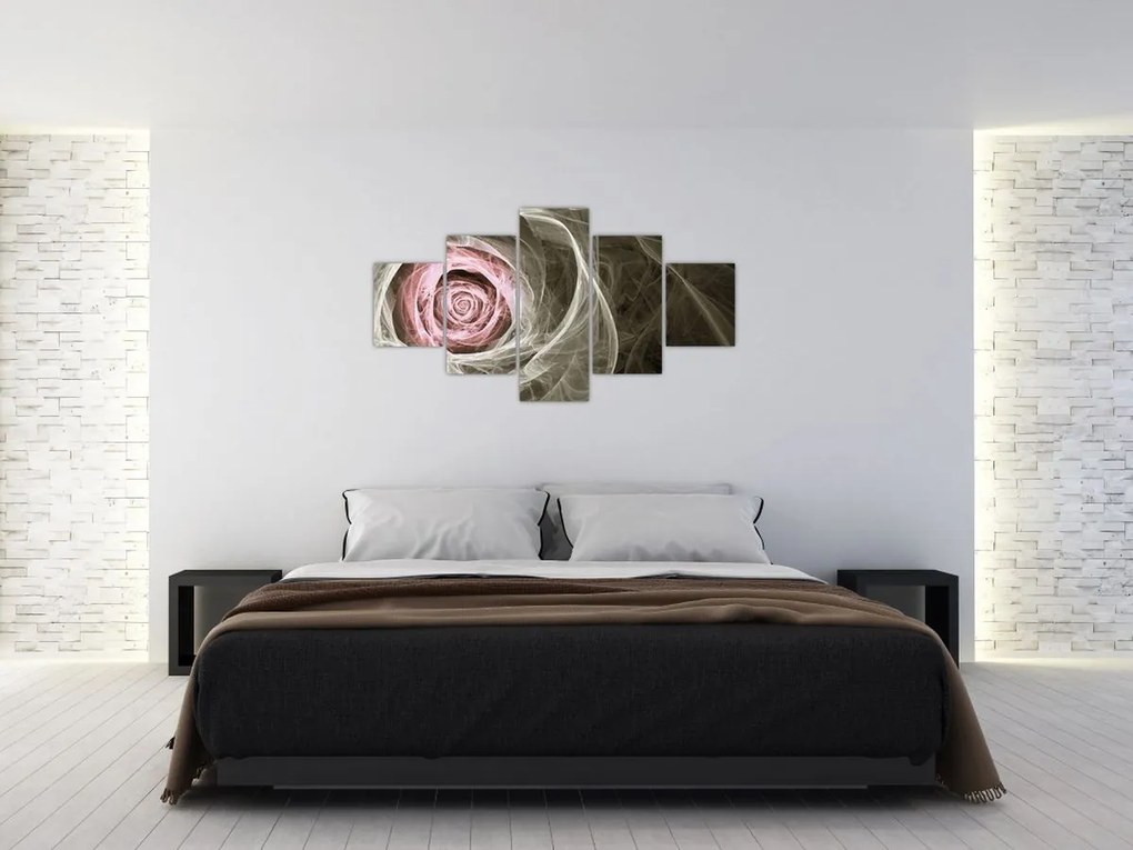 Obraz - Abstrakcyjny róż jasnoróżowy (125x70 cm)