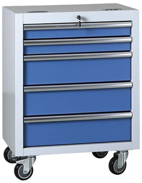 Wózek warsztatowy mobilny na narzędzia EXPERT, 5 szuflad, 645 x 460 x 860 mm, niebieski