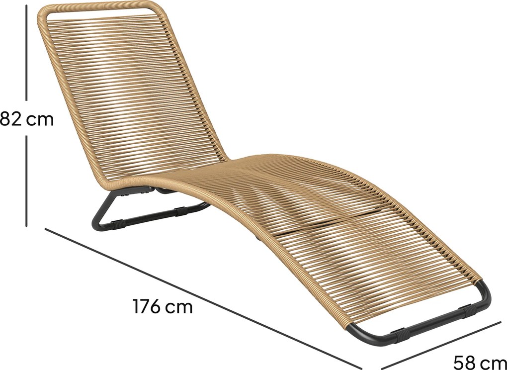 Outsunny Leżanka ogrodowa z rattanu leżak S-forma z stalową ramą brązowy | Aosom PL