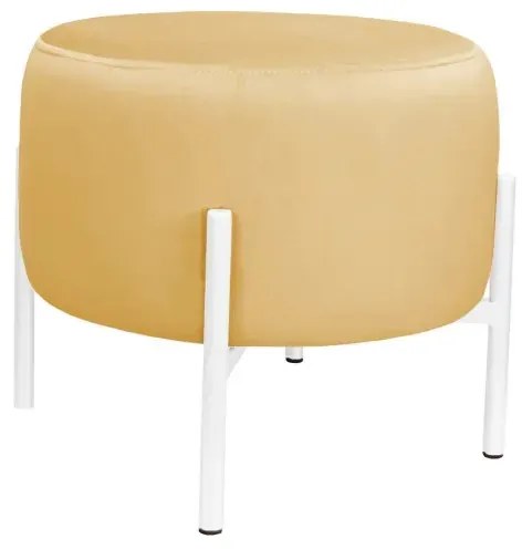 Pufa WILFRED MG VELVET musztardowa/curry/biała ATOS