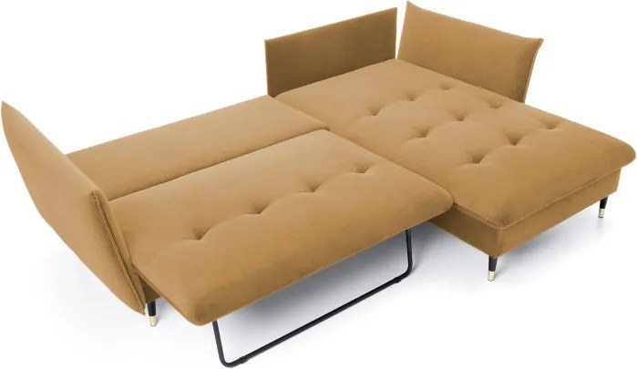 Narożnik GLAM Prawostronny z funkcją spania, zestaw z poduszkami wolnostojący tkanina RIVIERA 41 Platynowy DOMO HOME