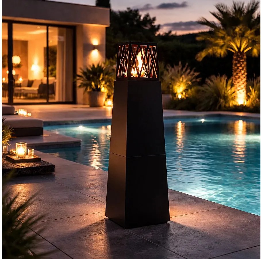 Kominek ogrodowy na bioetanol Vulcano Nero 40x40x145mm