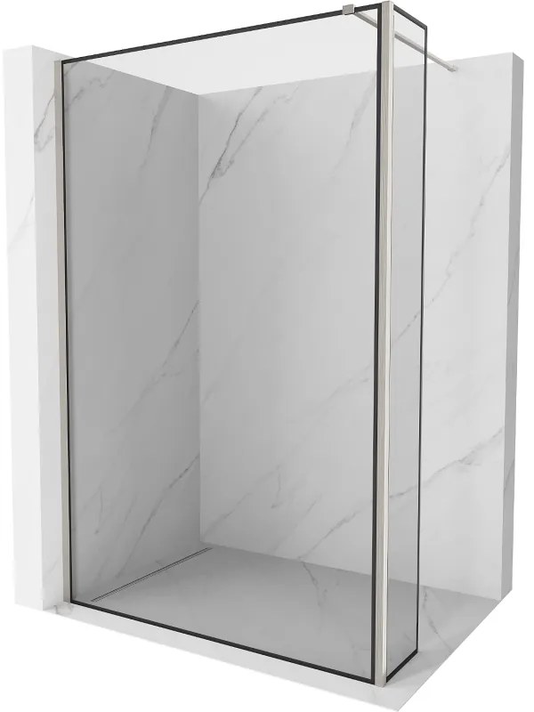 Mexen Kioto ścianka prysznicowa Walk-in 90 x 40 cm, czarny wzór, nikiel szczotkowany - 800-090-212-97-70-040