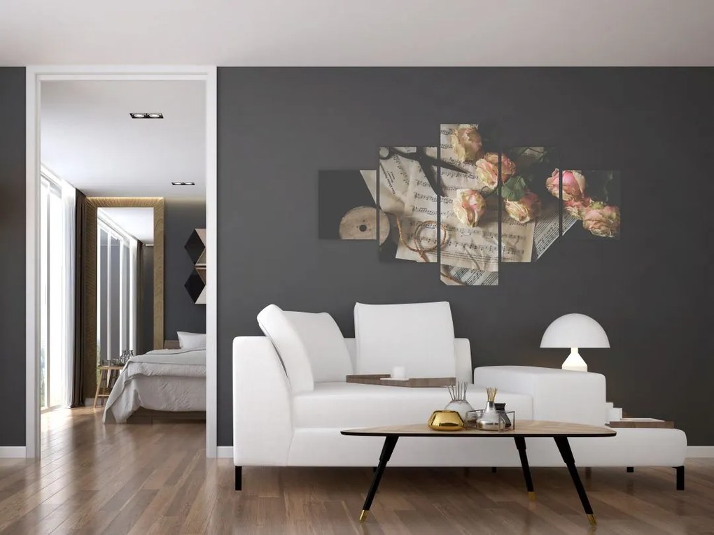 Obraz nut i róż (125x70 cm)