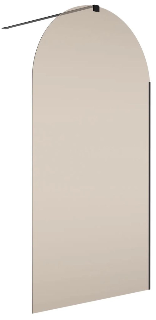 Ścianka prysznicowa WALK IN fix brązowa półokrągła 8mm MOLIS NATURE brown oval MASSI | Różne rozmiary : Kolor profili kabiny - chrom / srebrny, Szerokość ścianki - 90 cm , Typ montażu - WALK in FIX (Do ściany)