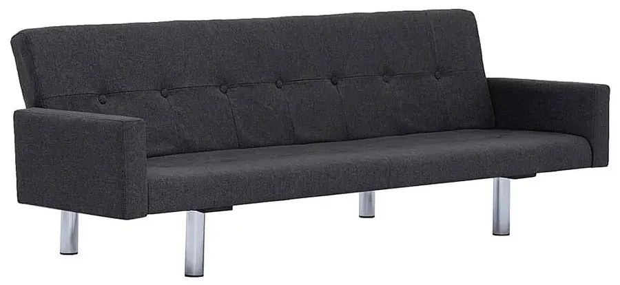 Rozkładana sofa Nesma  z podłokietnikami - ciemnoszara