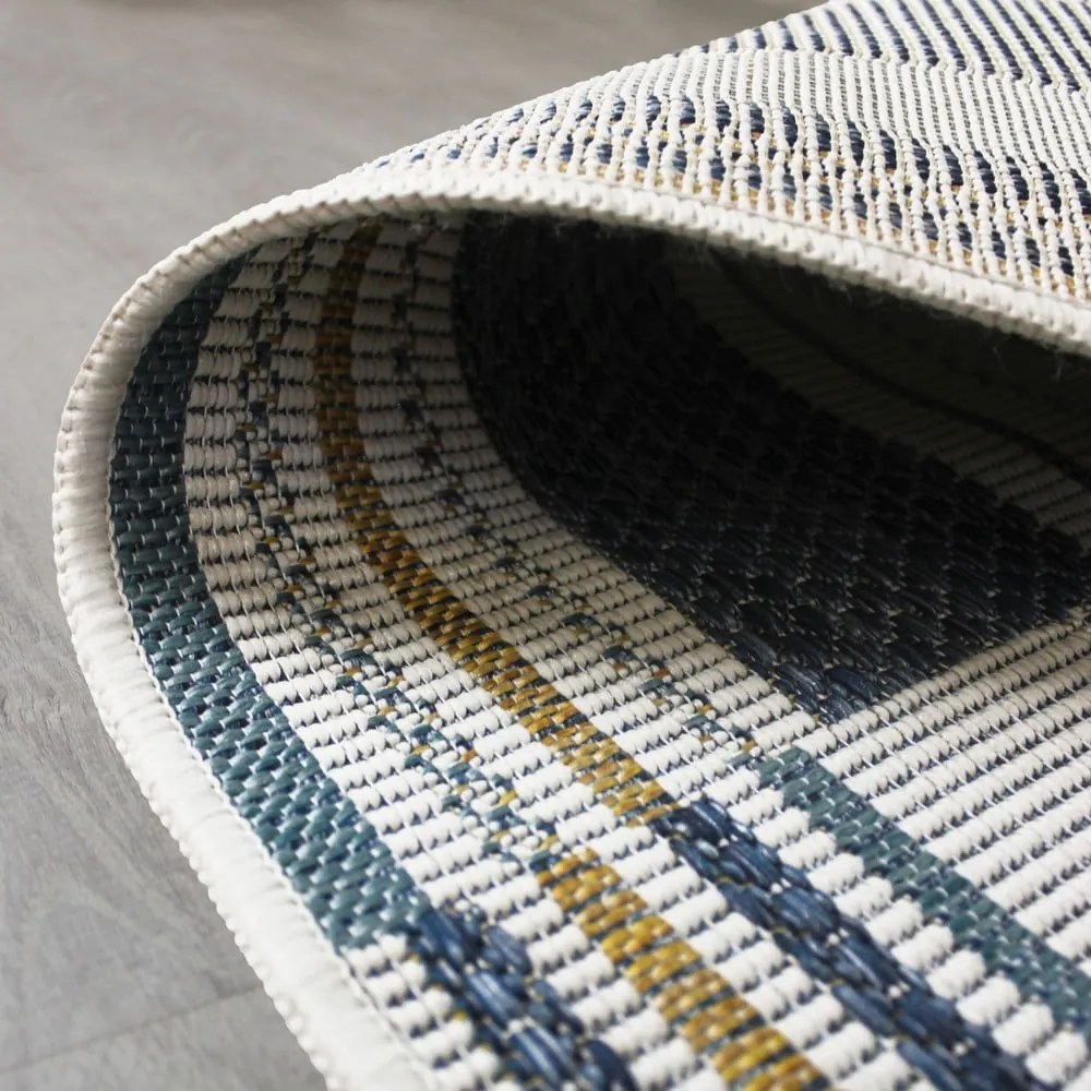 Żółto-niebieski dywan odpowiedni na zewnątrz 160x230 cm Rosco Geo – Flair Rugs