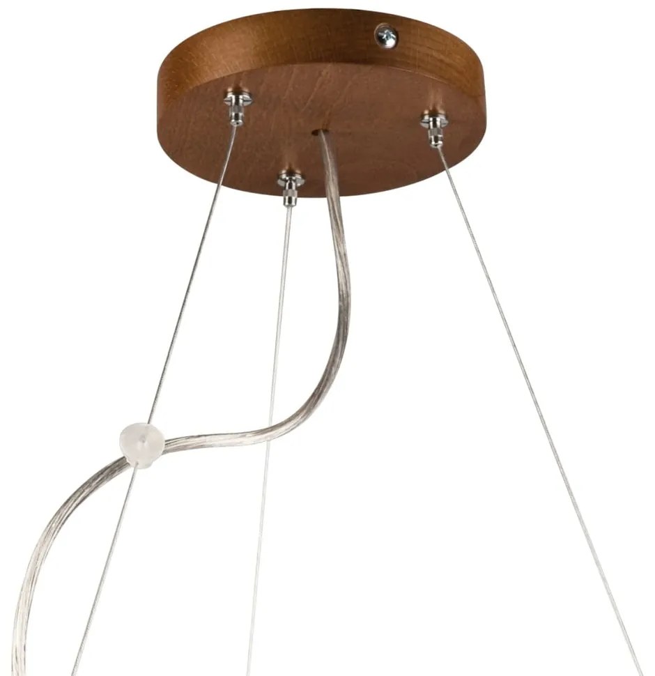 Ciemnobrązowa lampa wisząca ze szklanym kloszem ø 47 cm Eveline – LAMKUR