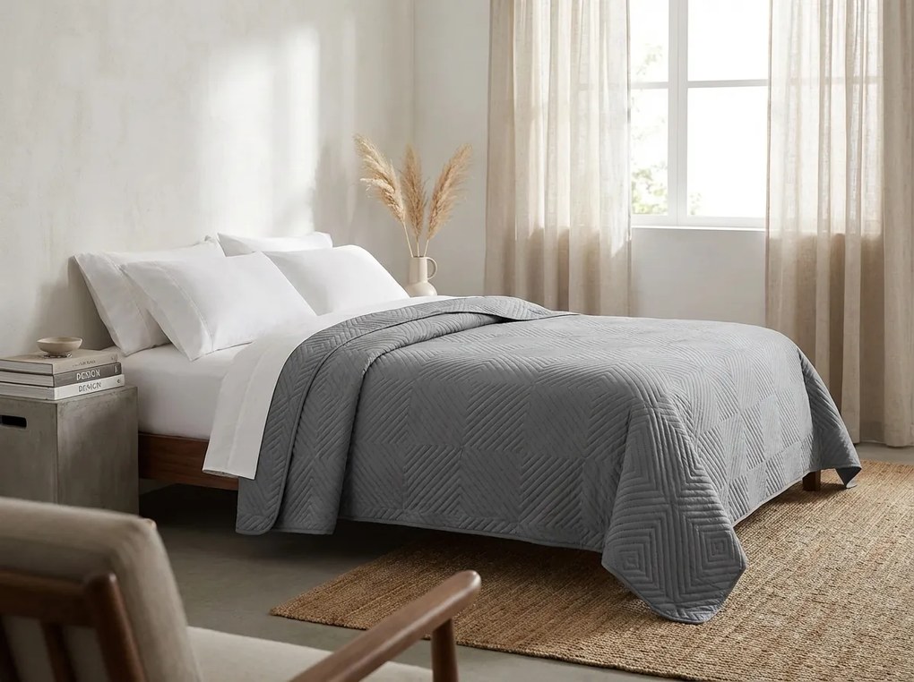 Narzuta na łóżko CALDERA, szara Rozmiar: 170 x 210 cm