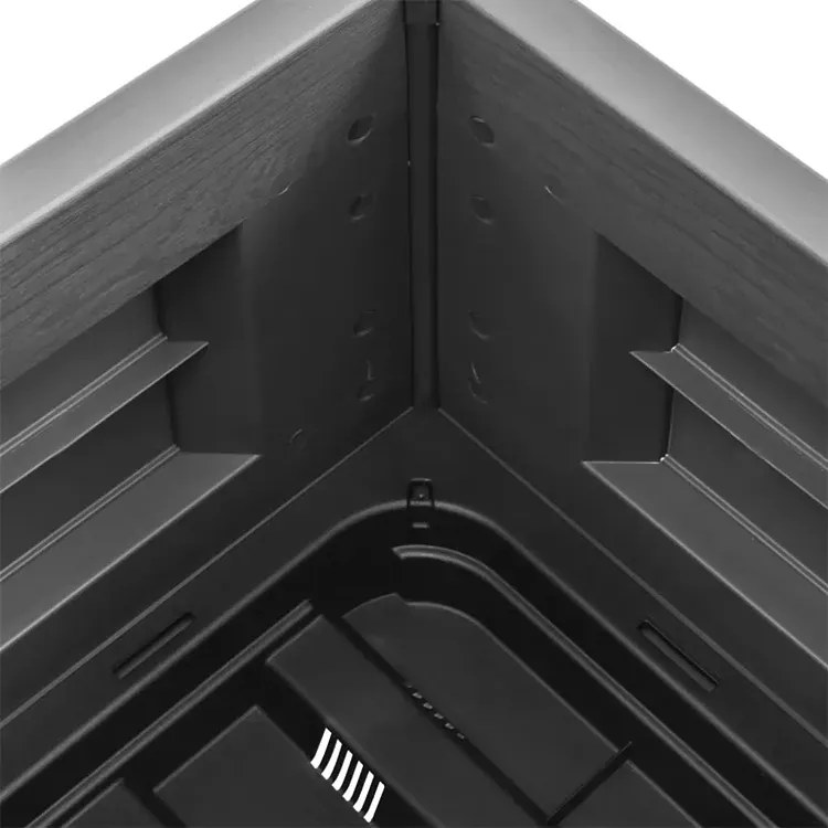 Szara kwadratowa donica ogrodowa D6-P35