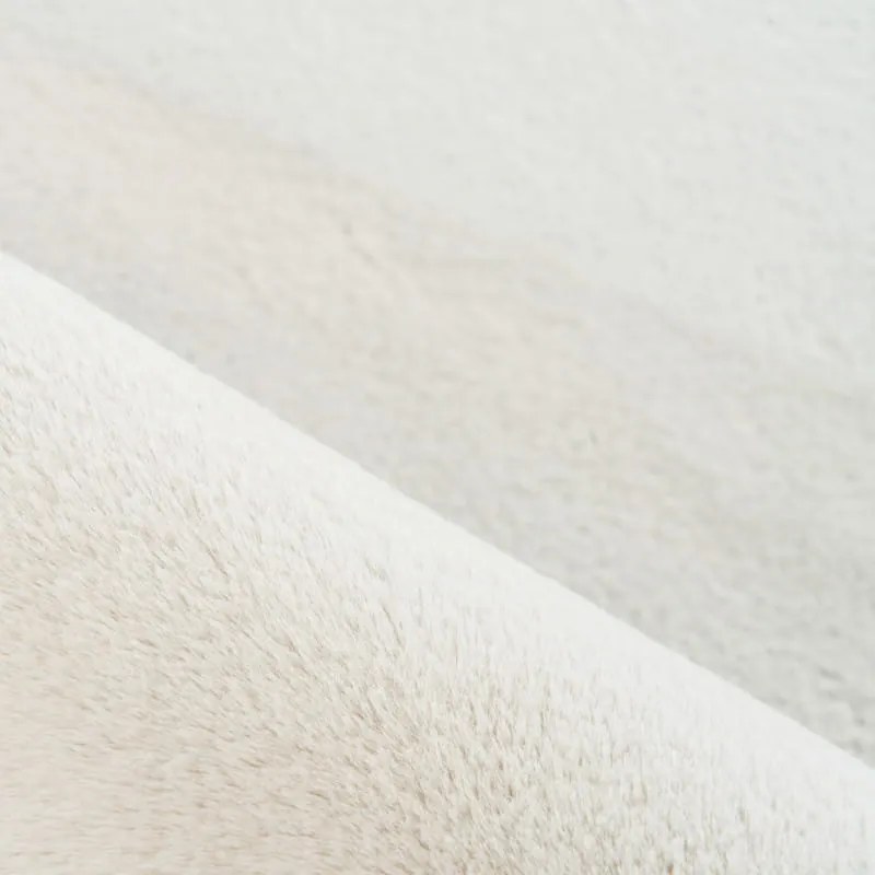 Dywan pluszowy Pouffy kremowy 200 cm x 200 cm koło