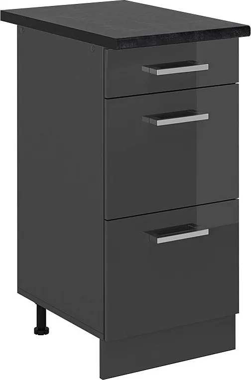 Szafka dolna do kuchni antracyt wysoki połysk 40x60x81.6 r-line