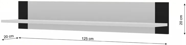 Biała półka wisząca na ścianę - Lyra 8X