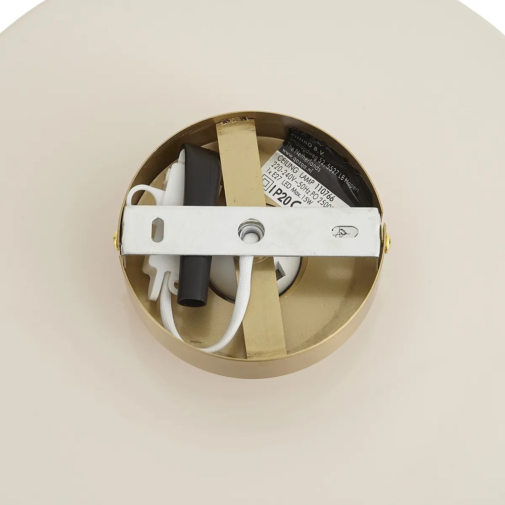 Lampa sufitowa w stylu retro brązowa z beżowym szkłem - Jina