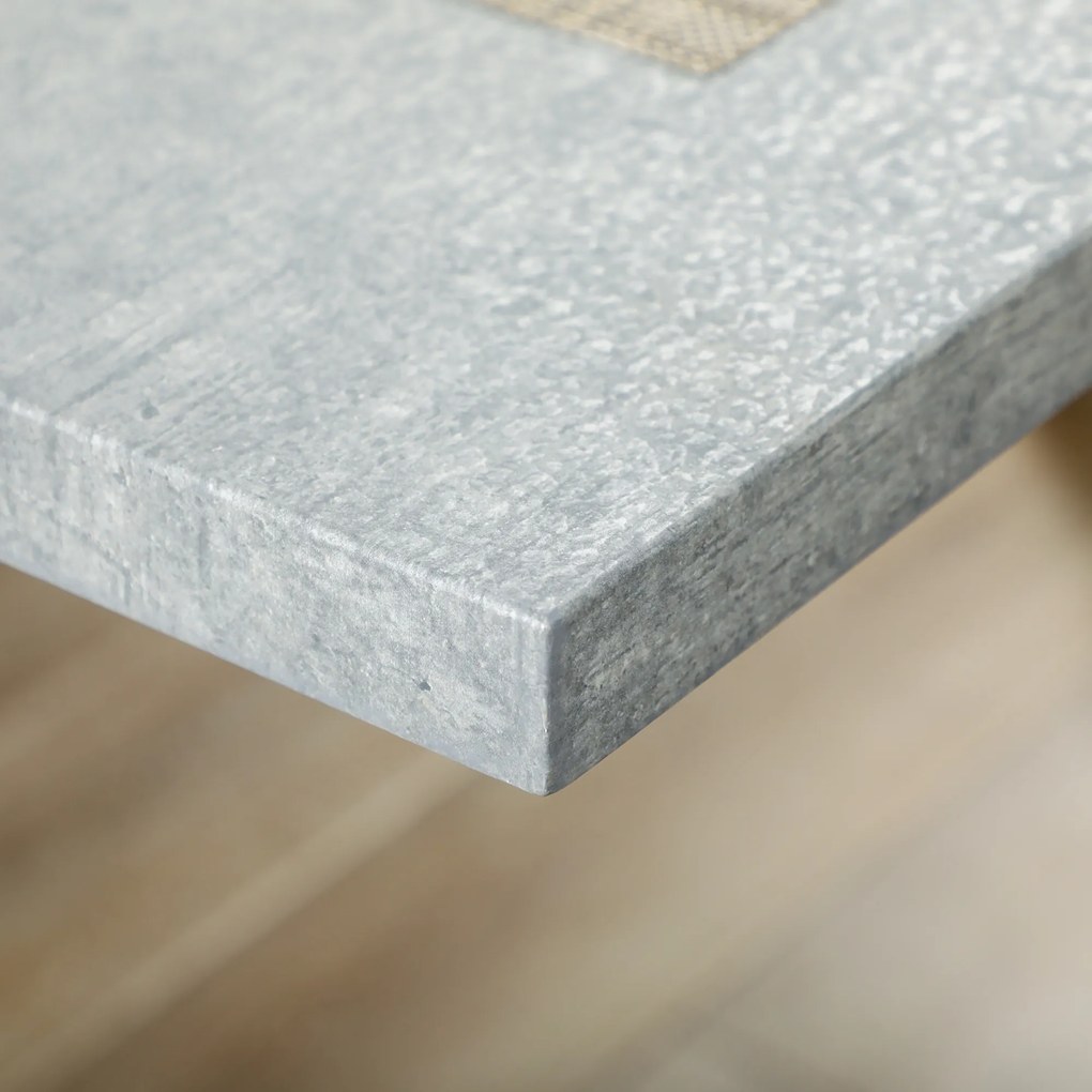 HOMCOM Stół Jadalniany Kuchenny z Wzorem Kamienia Elegancki Szary 140x80x76cm | Aosom PL