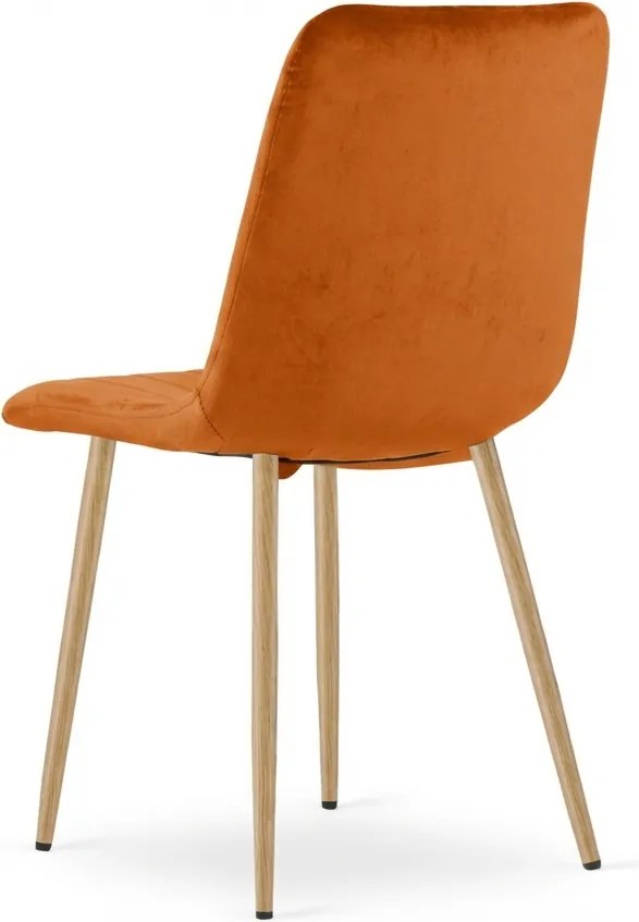 Terakotowe aksamitne krzesło LAVA