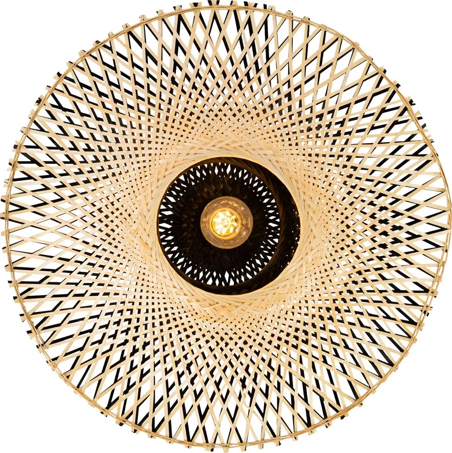 Orientalna lampa sufitowa zewnętrzna bambusowa 50 cm IP44 - Rina