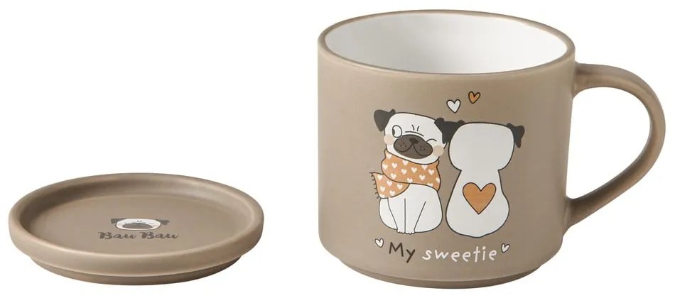 Beżowo-jasnobrązowe porcelanowe kubki zestaw 2 szt. 35 ml – Brandani