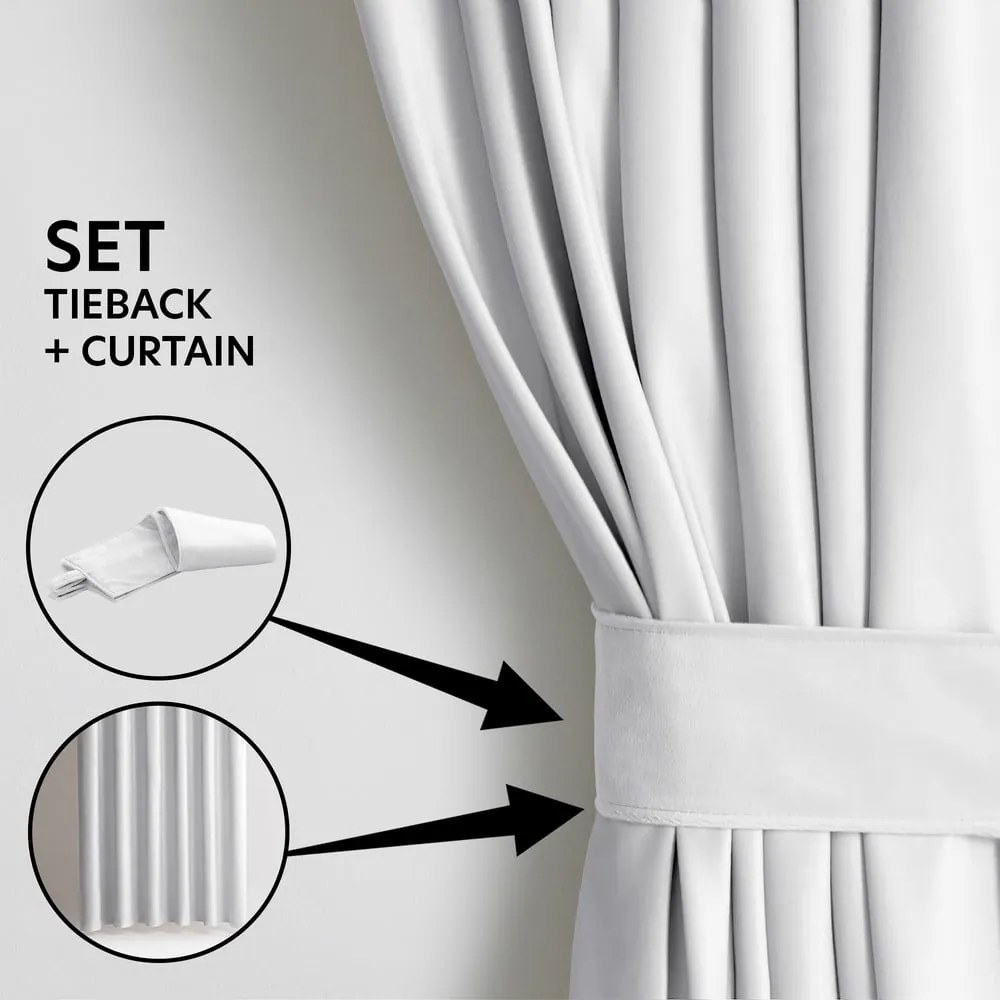 Biała aksamitna zasłona częściowo zaciemniająca (dimout) 140x270 cm Eyelets – Restilo