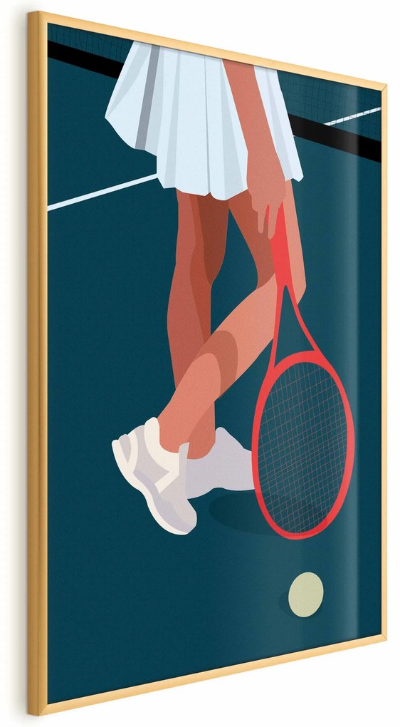 Plakat Tenisistka 60x90 cm z ramą złotą bez marginesu ARTGEIST B