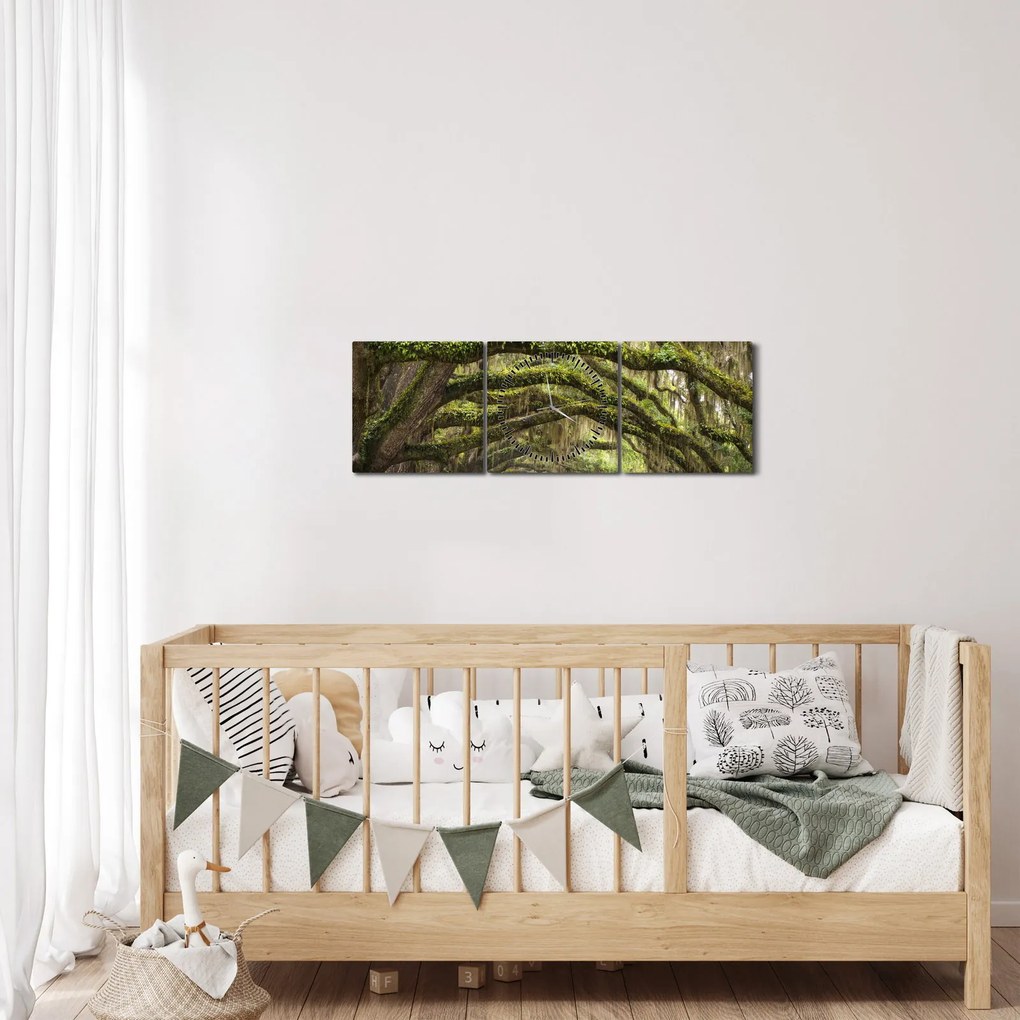 Obraz - Oaks Avenue, Charleston, Karolina Południowa, USA (z zegarem) (90x30 cm)