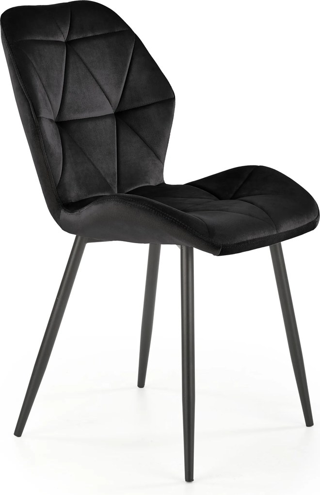 Velvetowe krzesło do jadalni z kubełkowym siedziskiem K453 Halmar