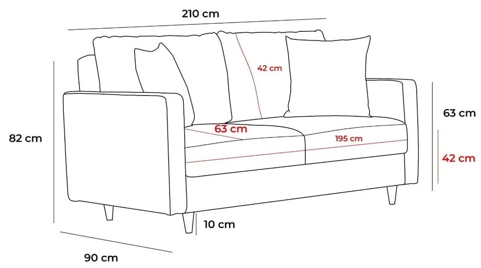 Ciemnoszara rozkładana sofa 210 cm Eva – Balcab Home