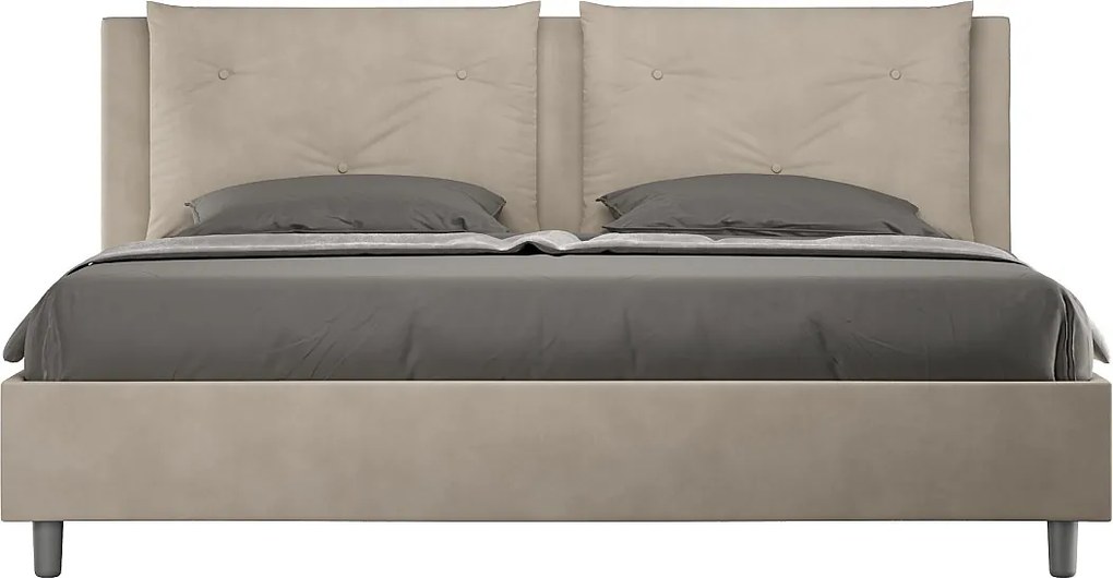 Łóżko bez stelaża tapicerowane 200x210 microfibra piaskowy Appia