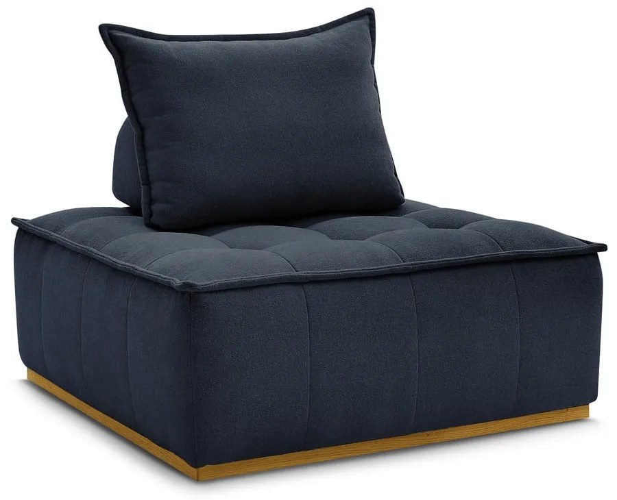 Ciemnoniebieski fotel z tkaniny szenilowej Elisa – Bobochic Paris