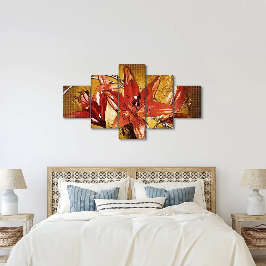 Obraz kwiatów lilii (125x70 cm)
