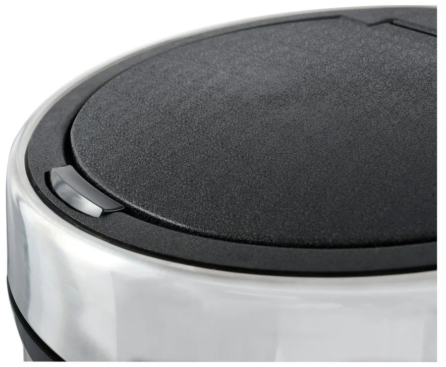 Ciemnoszary stalowy kosz na śmieci otwierany na dotyk 30 l – MSV