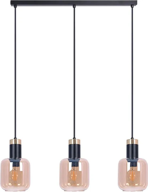 Potrójna szklana lampa wisząca na listwie 14X A557 P6-F18