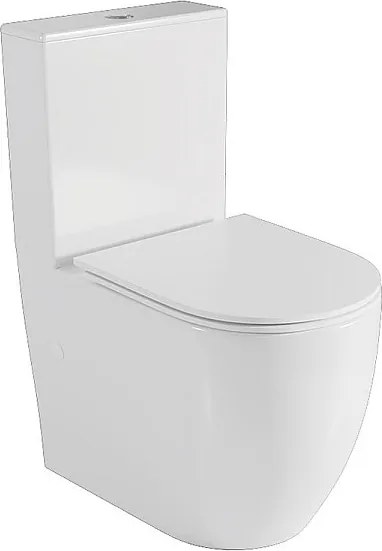 Kompletna Miska WC Przyścienna | Ultracienka Deska Duroplast Soft Close | Zbiornik w Komplecie | Biały Matowy