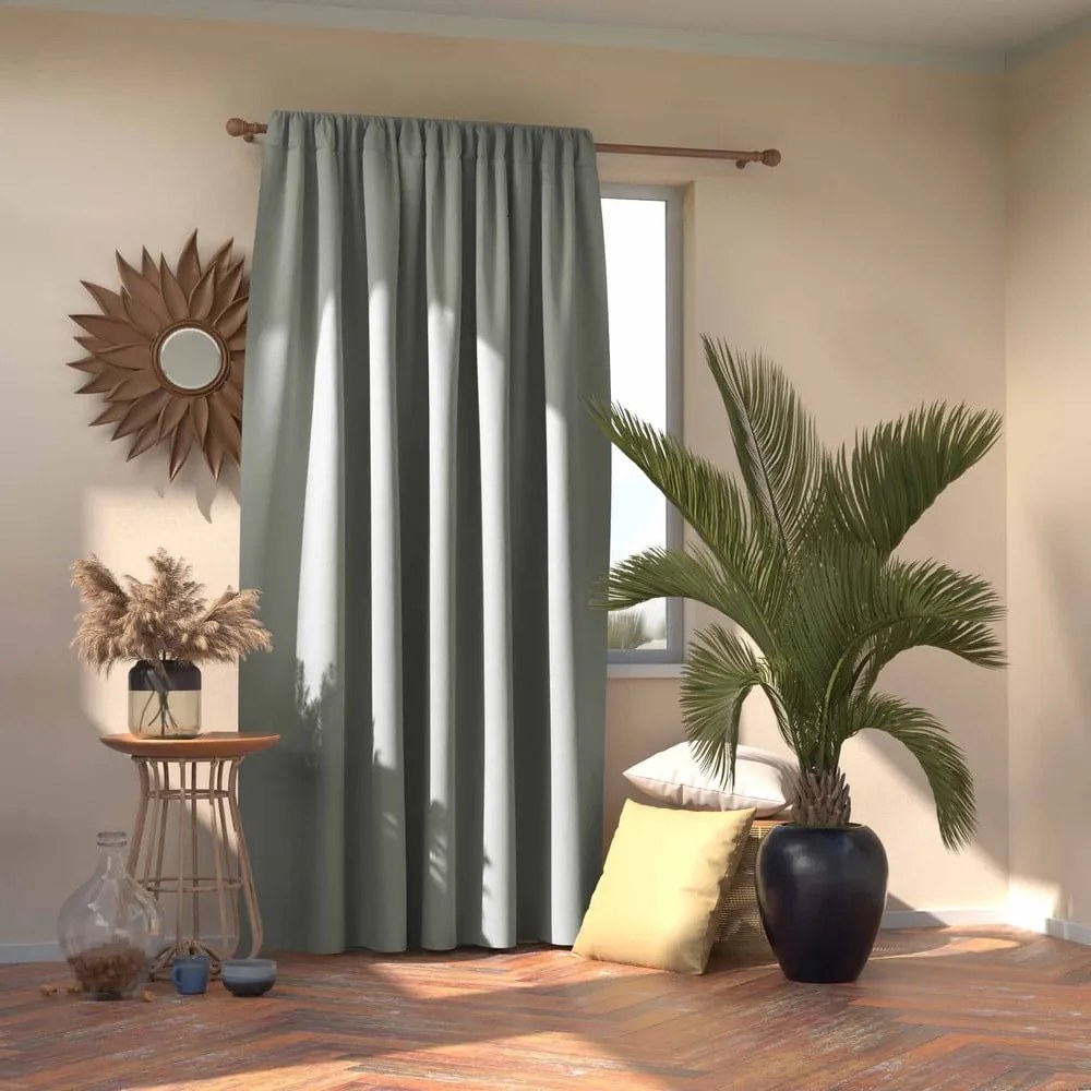 Szara zaciemniająca zasłona termiczna 140x270 cm Pleat – Restilo