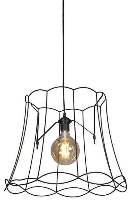 Retro lampa wisząca czarna 50 cm - Granny Frame Retro Oswietlenie wewnetrzne