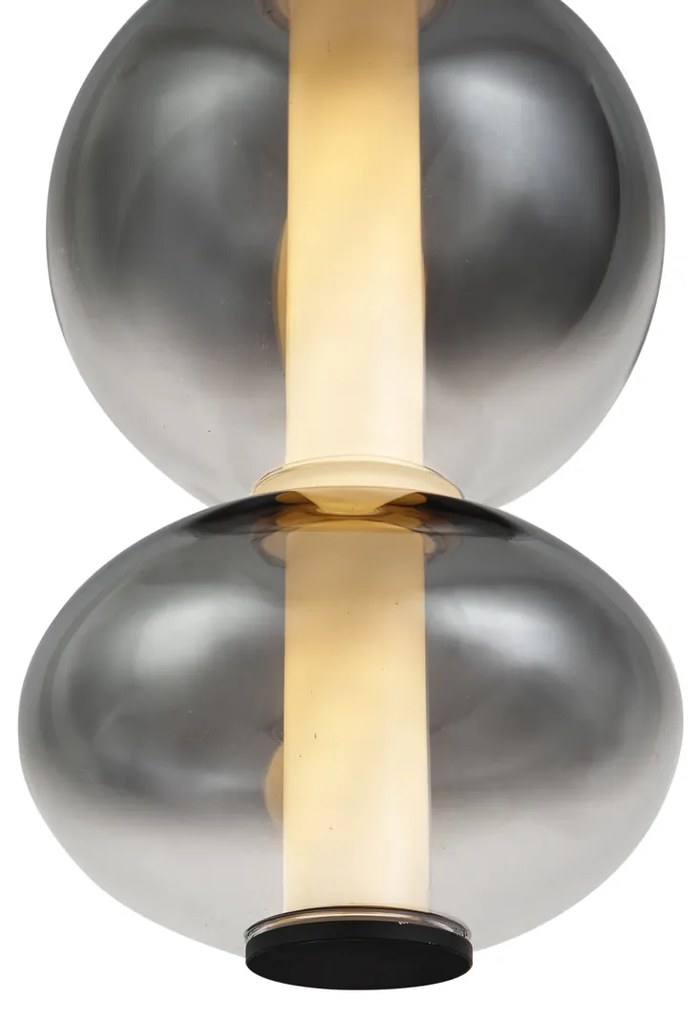 Lampa wisząca Art Deco czarna z przydymionym i przezroczystym szkłem, 5-punktowa z LED - Lizzy ArtDeco Oswietlenie wewnetrzne